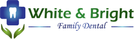 white bright family dental logo